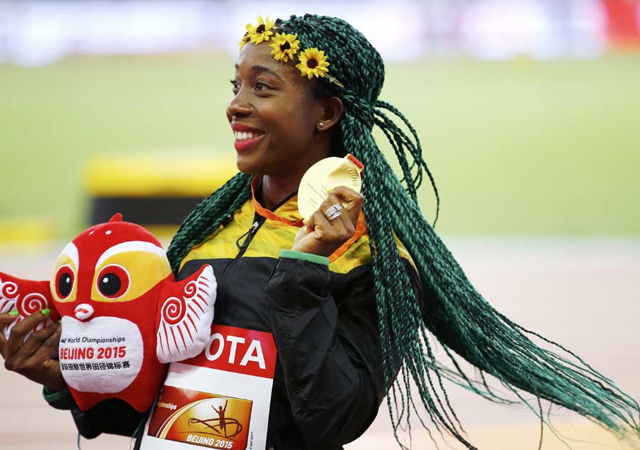 Originales peinados durante el Mundial de Atletismo de Pekín