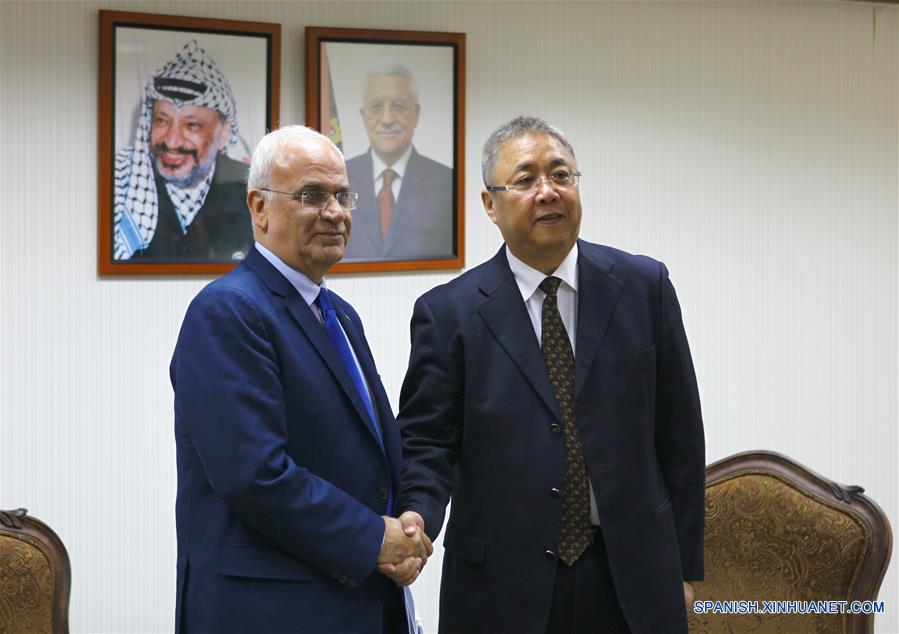 El enviado especial de China para asuntos de Medio Oriente, Gong Xiaosheng, dijo hoy que Beijing apoya firmemente al pueblo palestino y al proceso de paz de Medio Oriente.(Xinhua/Liu Liwei)