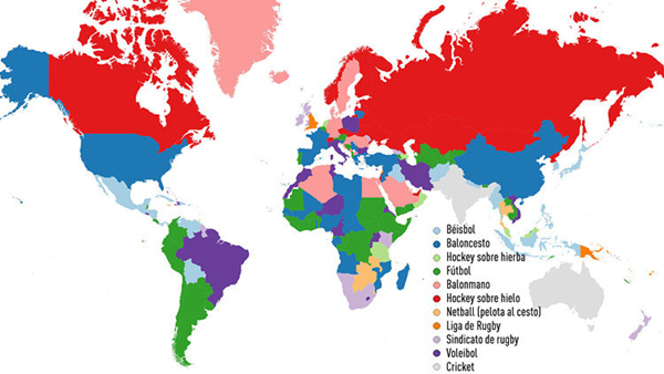 Confeccionan un increíble mapamundi del deporte