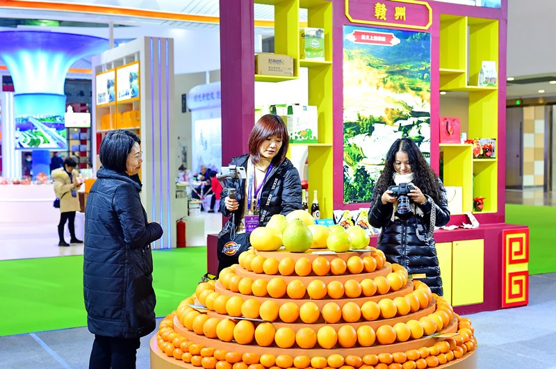 El 18 de diciembre, se inauguró la 13a Exposición de Alimentos Verdes de China en el Centro Internacional de Exposiciones Greenland de Nanchang, provincia de Jiangxi. Los representantes de un stand hablaron sobre un pedido de naranjas de Gannan en el Pabellón de Ganzhou. Zhu Haipeng / Pueblo en Línea