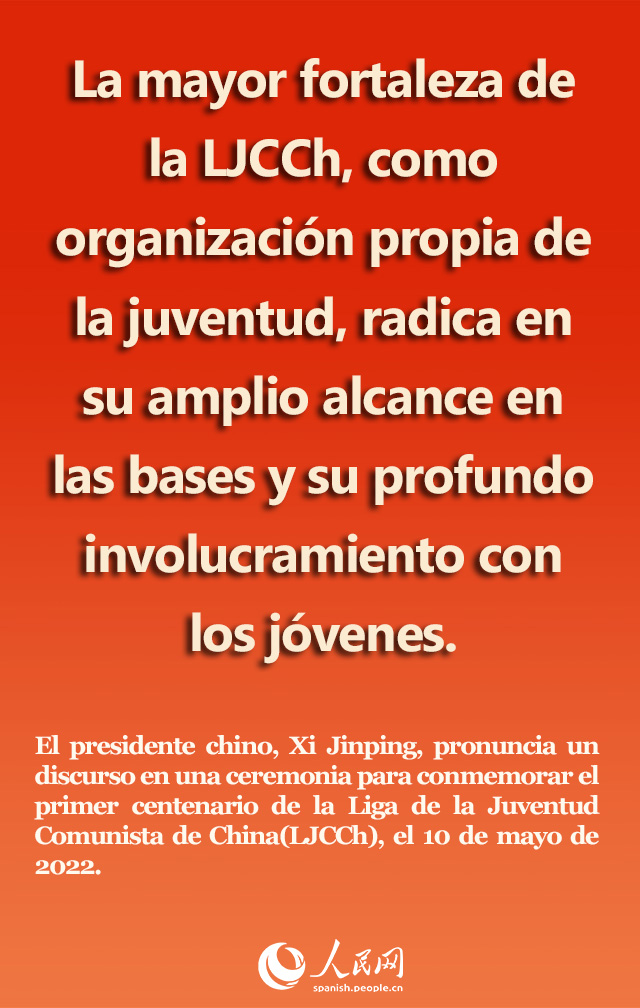 Puntos destacados del discurso de Xi Jinping en ceremonia para conmemorar centenario de Liga de la Juventud Comunista de China